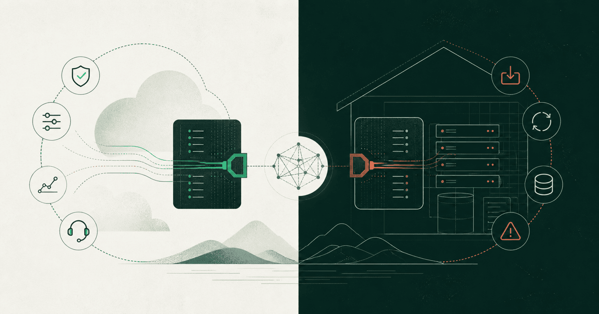 Responsibility split between managed and self-hosted AI gateway operations